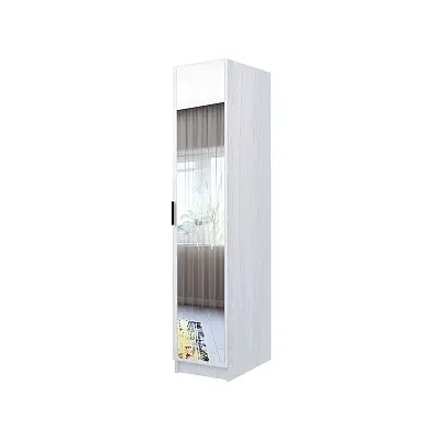 картинка Шкаф ЭКОН распашной 1 дверный с полками с зеркалом от магазина КУПИ КУПЕ